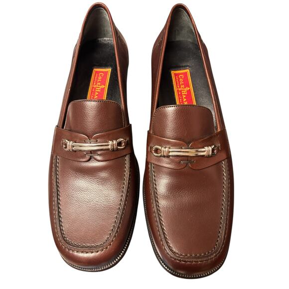 Cole Haan Brown Leather Bit Loafers Men’s Classic Dress Shoes - Picture 2 of 7